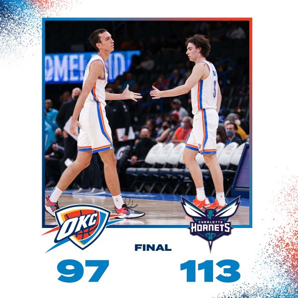 黄蜂113-97轻取雷霆 鲍尔15+6+5 伯克奈特20分