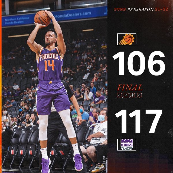 国王117-106击败太阳 巴恩斯18分 巴格利15+5