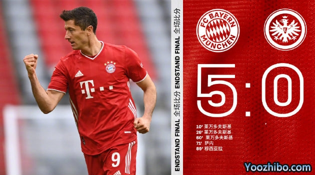 <a href=/zuqiuall/bayern/ target=_blank class=infotextkey>拜仁</a>慕尼黑5-0法兰克福